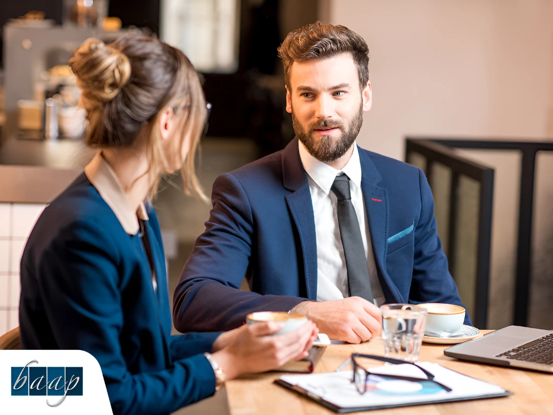 Business advisor discussing financial strategy with client